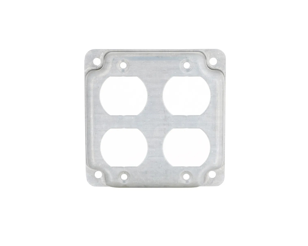 4 in. Square Cover, Exposed Work, 2-Duplex