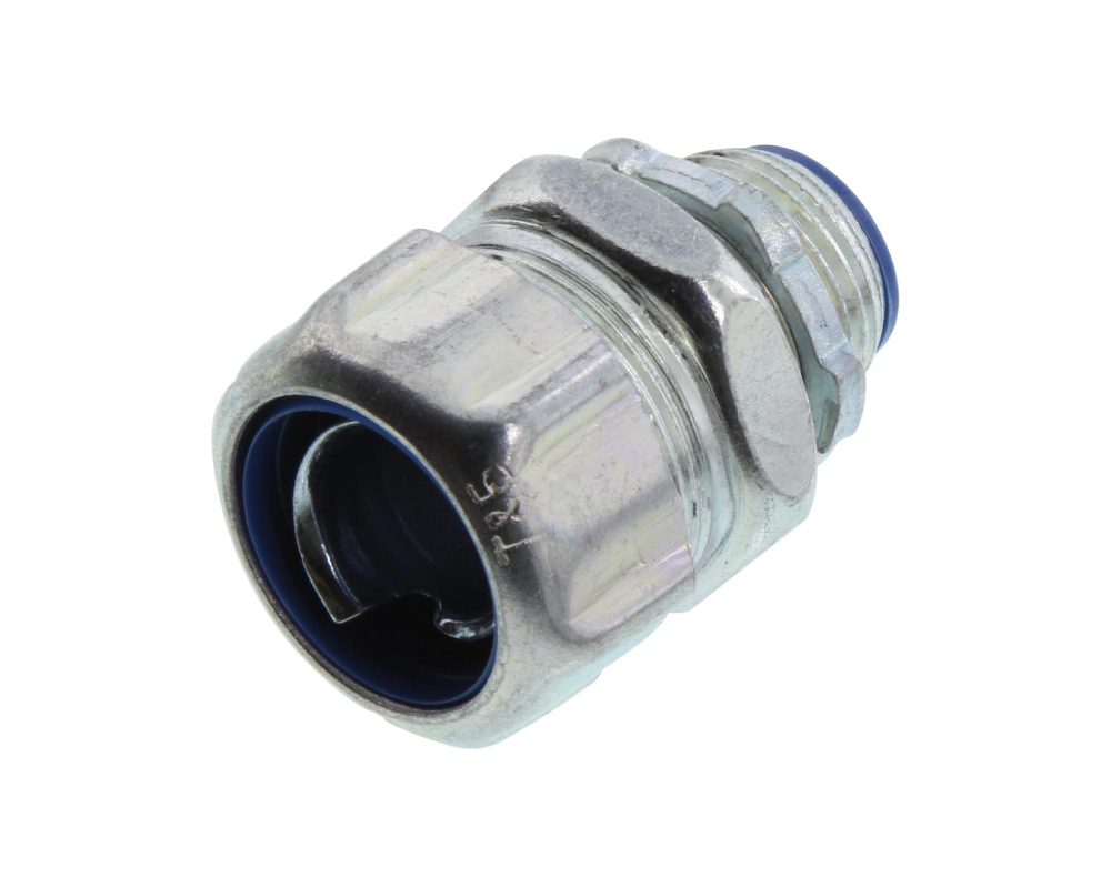 2 INCH INSULATED GROUNDING LIQUID TIGHT STRAIGHT STEEL CONNECTOR.