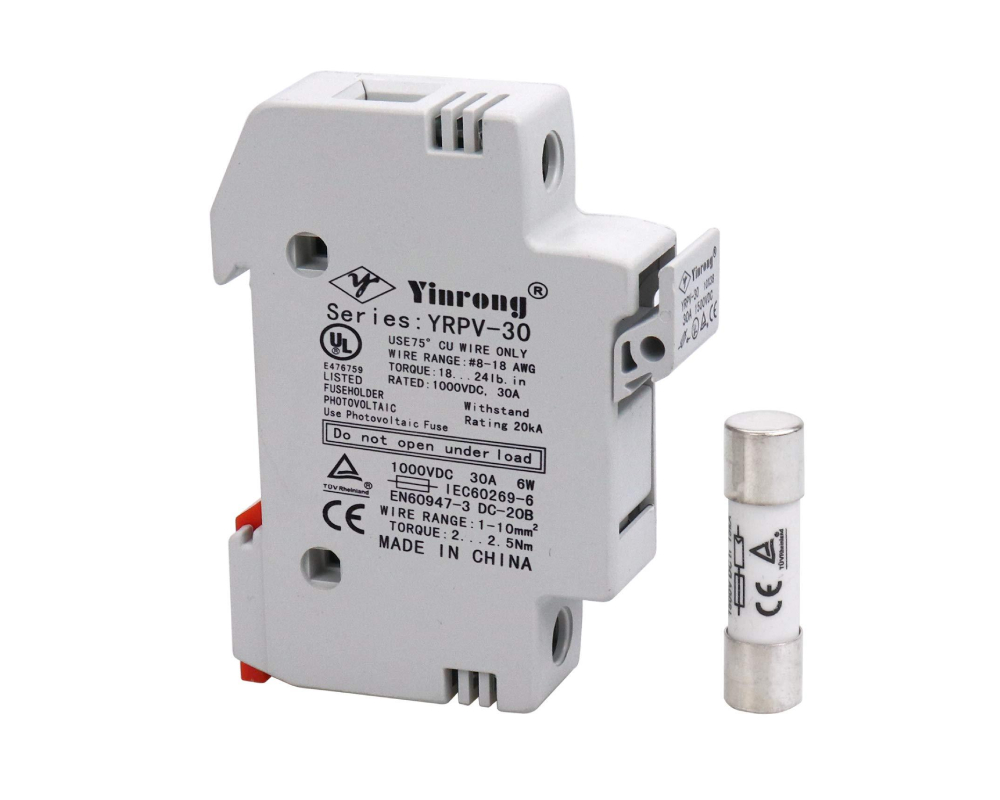 1000V DC Solar PV Fuse Link 10x38mm 32A gPV Cylindrical Ceramic Fuse for Solar Panel String and Combiner Box Protection CE